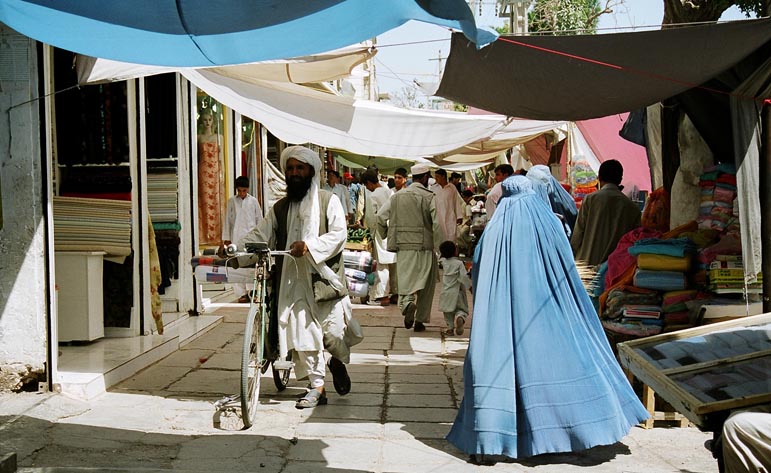 covered market passage in Herat