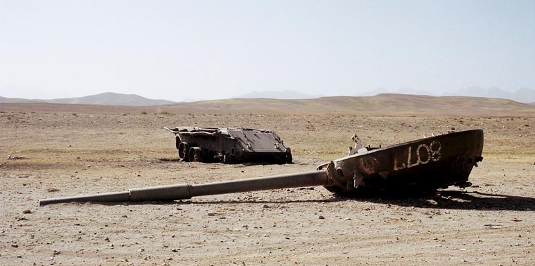 T72 in the desert near Bamiyan