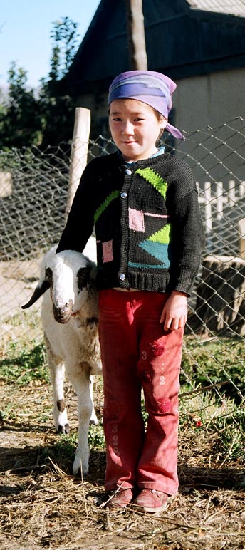 Kockhor girl with lamb